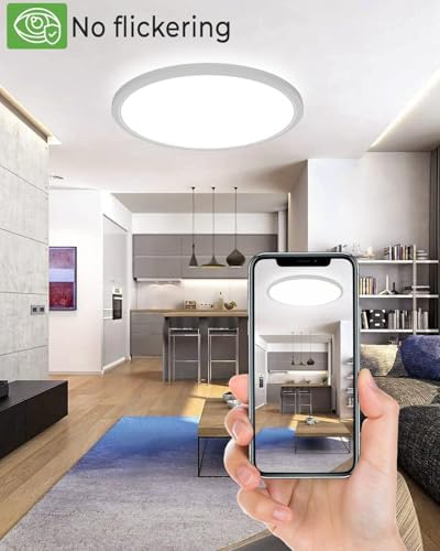 zemty 16.5 Inch LED Ceiling Light Flush Mount, 36W 4200lm Super Slim Flush - Image 3