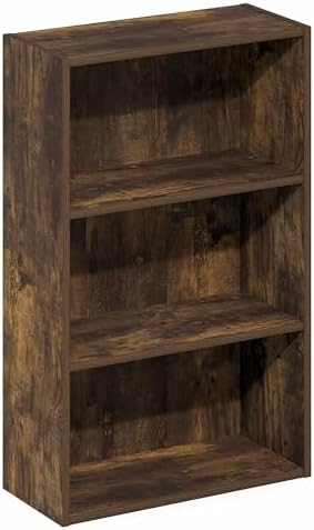 Furinno Basic Book Shelf, 3-Tier Bookshelf, Cube Storage Organizer Bookcase - Image 5
