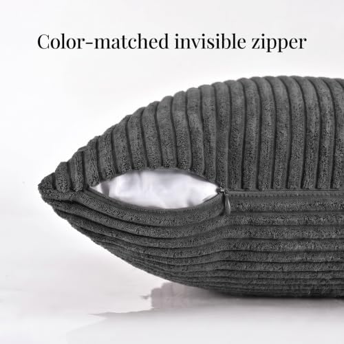 Fancy Homi Dark Gray Euro Decorative Throw Pillow Covers 26x26 Inch - Image 3