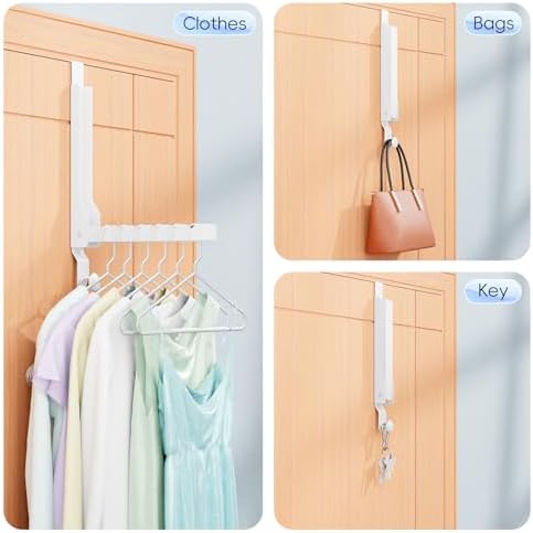 4 Pack Over The Door Hanger Folding Clothes Drying Rack, Folding Hanging Coat - Image 6