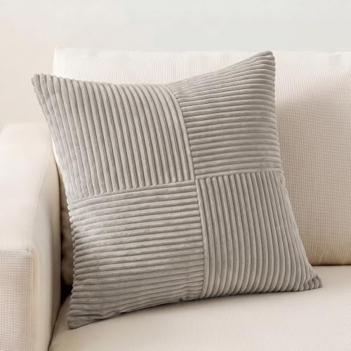 Fancy Homi Neutral Grey Decorative Throw Pillow Covers 16x16 Inch by Fancy+Homi