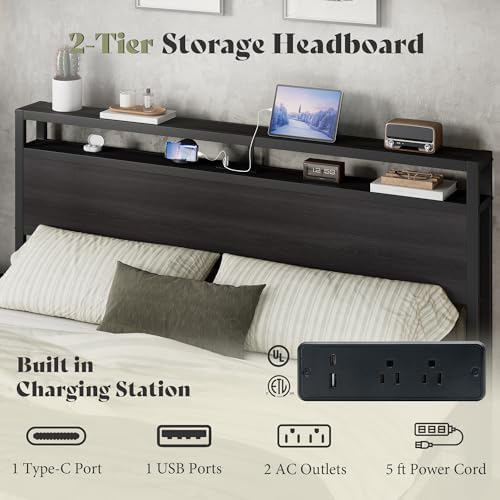 AMERLIFE King Size Platform Bed Frame - Image 3