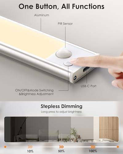 VerRon Under Cabinet Lighting, 12inch Motion Sensor Light Indoor - Image 5