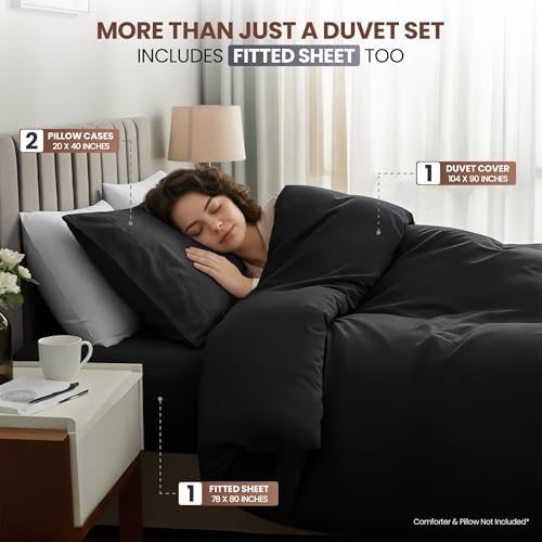 Duvet Cover King, 4 Piece Set, Extra Soft - Image 3