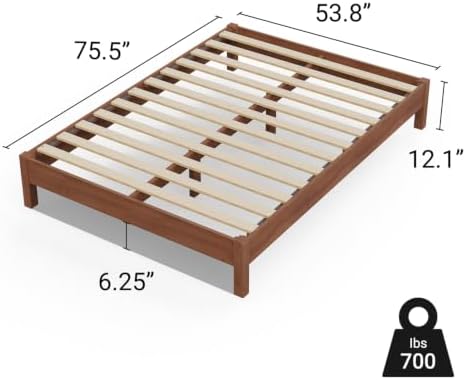Full Bed Frame Signature Solid Pine Wood Platform, Noise Free, Under Bed Storage - Image 2
