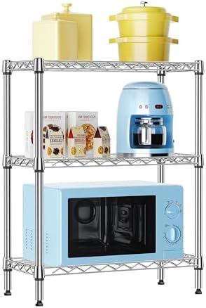 IZEUK 3 Tier Heavy Duty Steel Storage Shelves, Metal Shelf Wire Shelving Rack by IZEUK