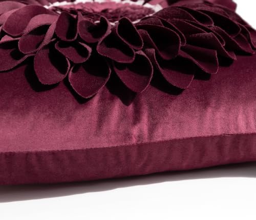 OiseauVoler 3D Sunflowers Throw Pillow Cover 18 x 18 Inch Wine Red - Image 7