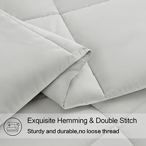 EASELAND Twin XL Down Alternative Comforter, Light Grey, 68x92 Inches - Image 5
