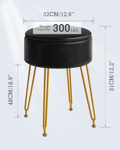 IBUYKE Faux Leather Round Footrest Stool - Image 3