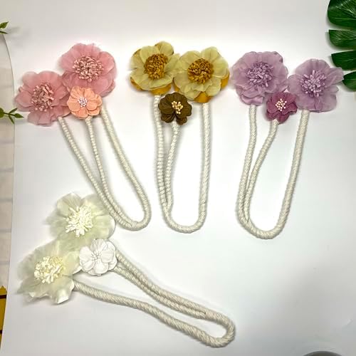 2 Packs Flower Curtain Buckle, Handmade Artificial Flower Curtain Holdbacks - Image 6