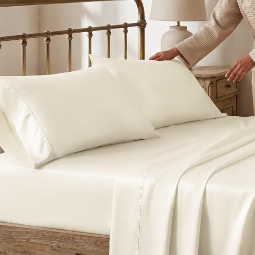 EverGrace Tencel™ Sheet Set, Breathable & Cooling, Ivory White - Image 7