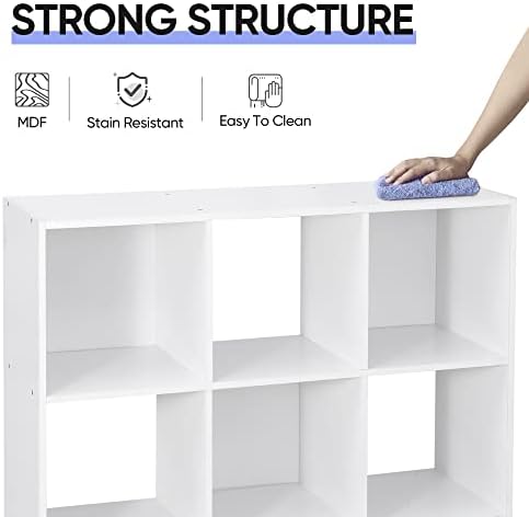 JupiterForce 9 Cube Storage Organizer, Wooden Cube Shelf W/ 5 Removable Back - Image 6