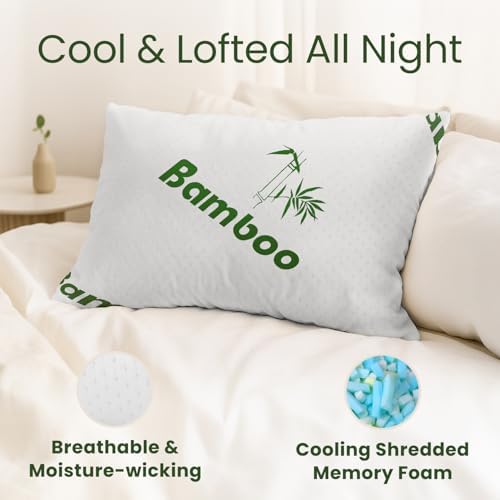 Sleepavo Memory Foam Pillows Queen Size Set of 4, Bed Pillows - Image 2