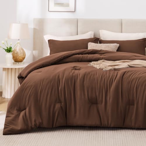 Love's cabin Brown King Size Comforter Set, 3-Piece Prewashed Bed Set - Image 2