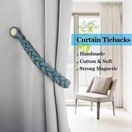 Magnetic Soft Curtain Tiebacks Rope Cotton Window Curtain Holdbacks Porlau - Image 5
