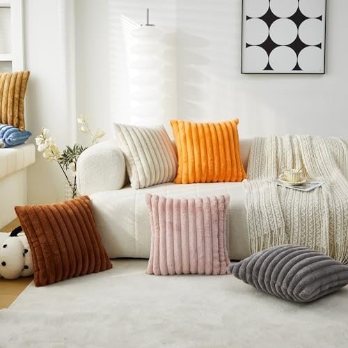 Sunday Praise Faux Fur Plush Decorative Throw Pillow Covers 20x20 Pink - Image 5