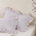 Beige Gray Pillowcases King Pillowcases Ruffled Pillow Shams Set of 2 Cute by Merryword