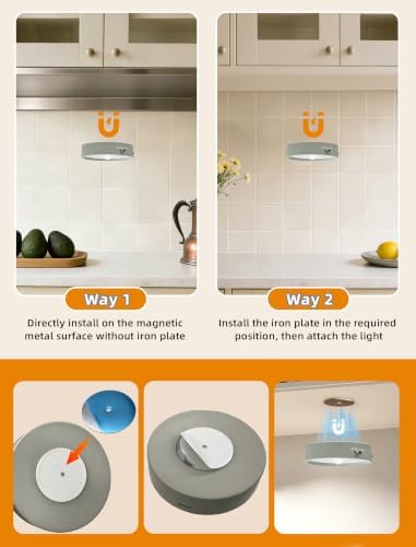 10-PACK Led Puck lights Closet Lights Motion Sensor Cabinet Lights Grey - Image 6