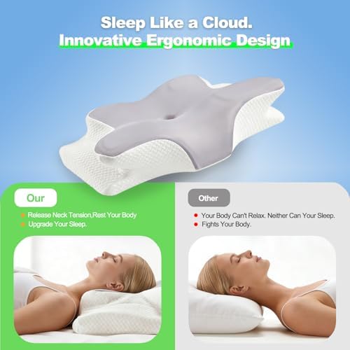 Ergo Cervical Neck Pillow for Sleep apnea, snoring and Neck Pain Relief - Image 4