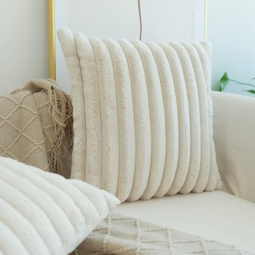 JOJUSIS Faux Fur Plush Throw Pillow Covers, 22 x 22-Inch - Image 4