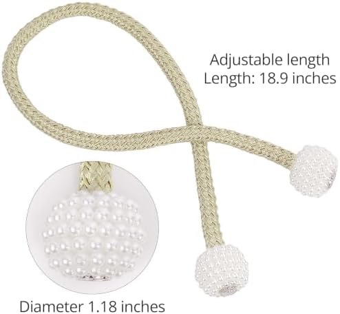 6 Pack Grey Magnetic Curtain Tiebacks - Image 5