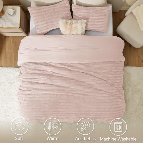 BEDELITE Faux Fur King Size Comforter Set, Fluffy Bed Set - Image 2