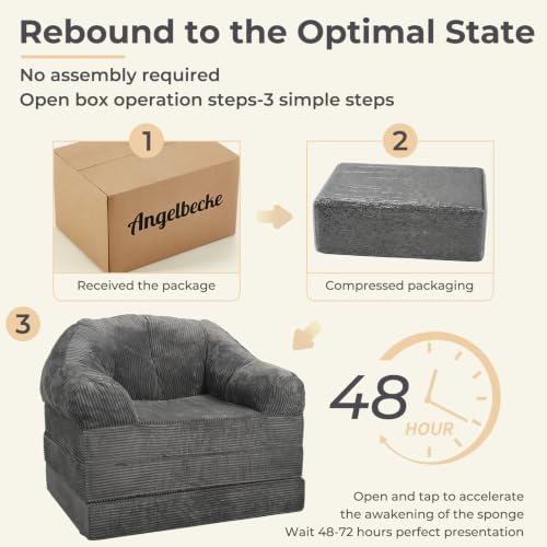 Folding Sofa Bed, 3-in-1 Fold-Out Chair Bed - Image 5