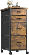 EnHomee Dresser for Bedroom, 4 Drawers Vertical Storage Unit, Rustic Brown by EnHomee