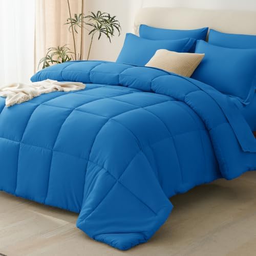 CozyLux Full Size Comforter Sets, 7-Piece Bed in a Bag, Royal Blue by CozyLux