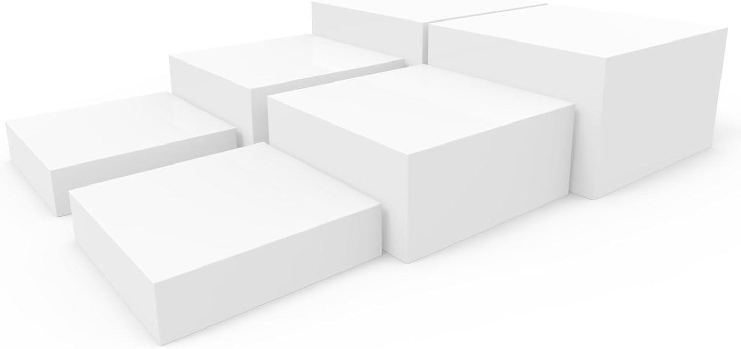 Buffet Risers, Food Risers for Buffet Table, Display Stand Shelf for Catering Dessert Collectibles Jewelry Figures Show, Acrylic Cube Display Nesting Risers with Hollow Bottoms, 6 Pcs