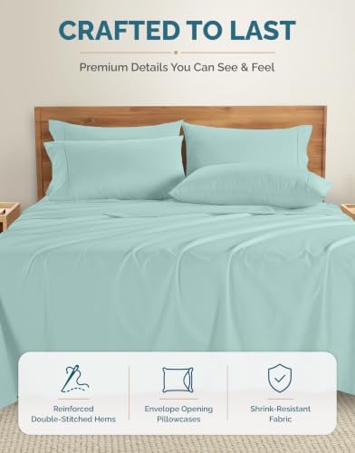 Casa Platino 100% Cotton 6 Pc Queen Sheets Set - Image 7