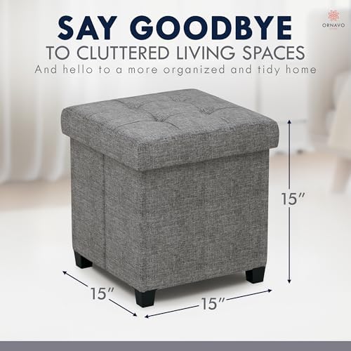 Ornavo Home Square Cube Storage Ottoman - Image 2