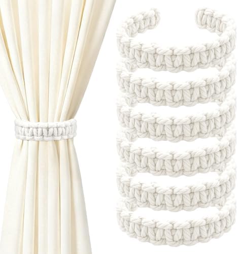 6 Pack Braided Curtain Tieback Elegant Boho Rustic Drapes Holdback by Unknown