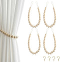 Hion 4 Pack Wood Bead Curtain Tiebacks Holdbacks by Hion