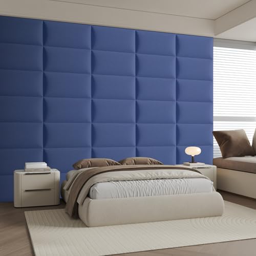 9-Piece Light Blue Upholstered Headboard Queen Size, Tufted Linen Headboard - Image 3