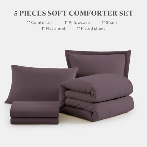 Twin XL Comforter Set- 5 Pieces Prewashed Bed in a Bag Twin Bedding Sets - Image 7