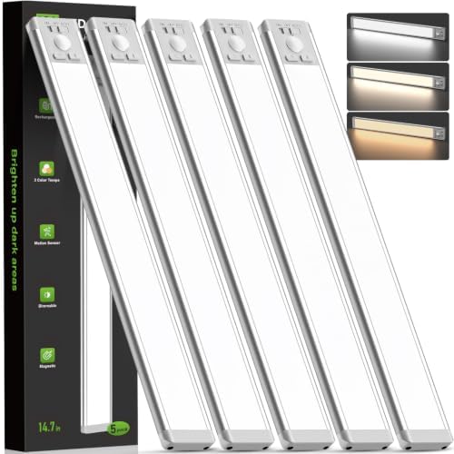 MCGOR 14.7inch Under Cabinet Lighting, Wireless Motion Sensor Light, 5 Pack by MCGOR
