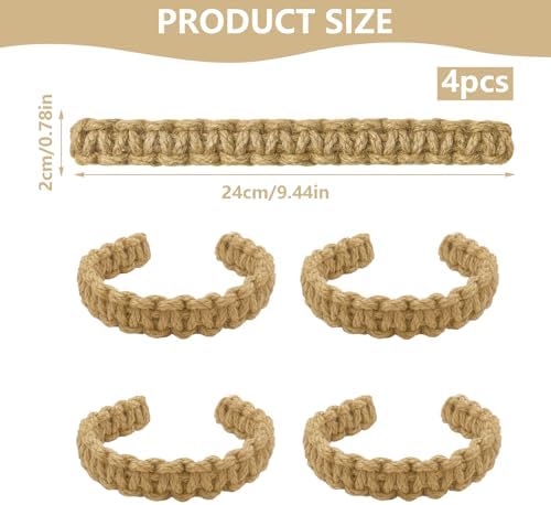 4 Pack Braided Curtain Tieback Elegant Boho Rustic Drapes Holdback - Image 2