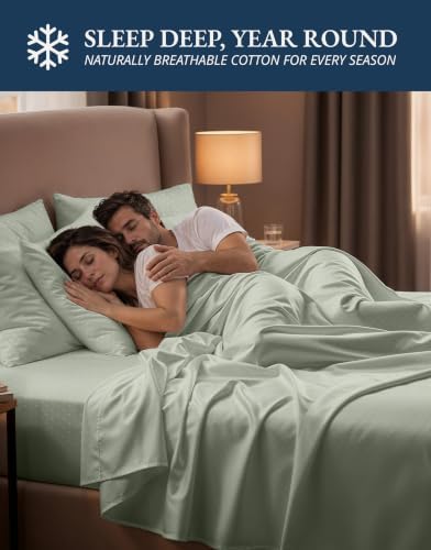 LANE LINEN King Size Sheets Deep Pocket Set Sateen - Image 7
