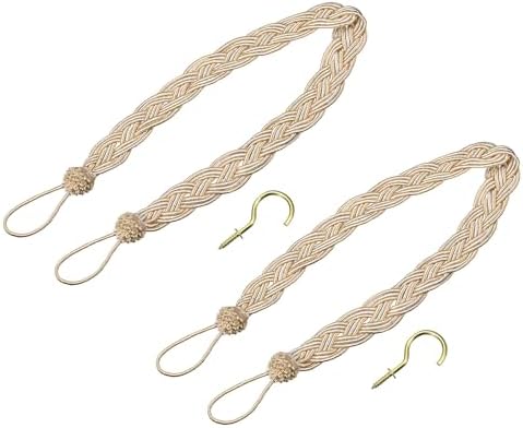 uxcell 2Pcs Curtain Tiebacks, 58cm/23 Braided Drapery Holdback Holder by uxcell