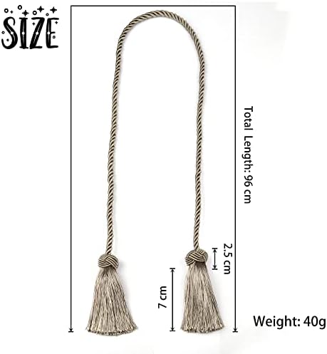 BEL AVENIR 2 Pack Handmade Rope Tassel Curtain Tiebacks - Image 2