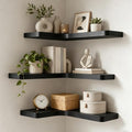 Floating Corner Shelves Solid Pinewood Wall Mounted Shelf by Unknown