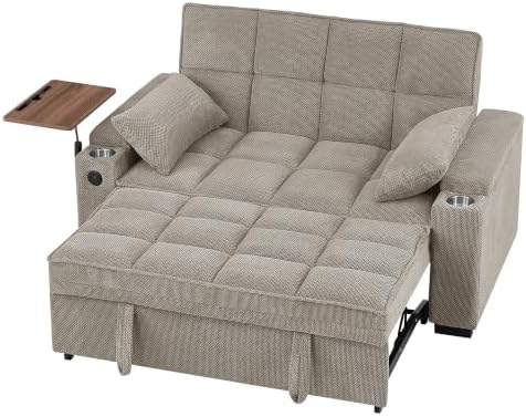 65" Sleeper Sofa Bed, 3-in-1 Convertible Pull-Out Loveseat by SZXHDZ