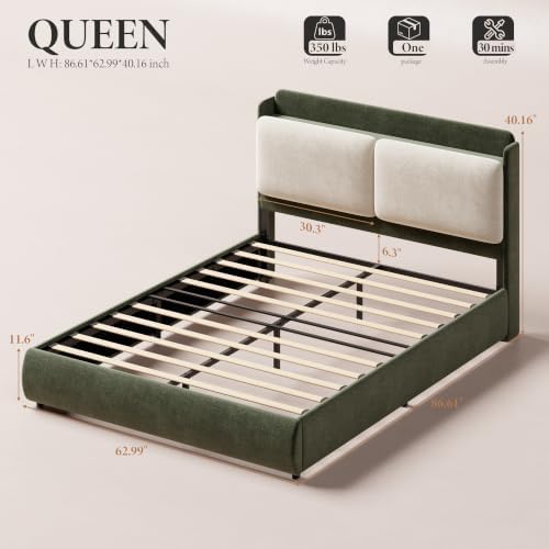 Garvee Queen Upholstered Bed Frame - Image 2