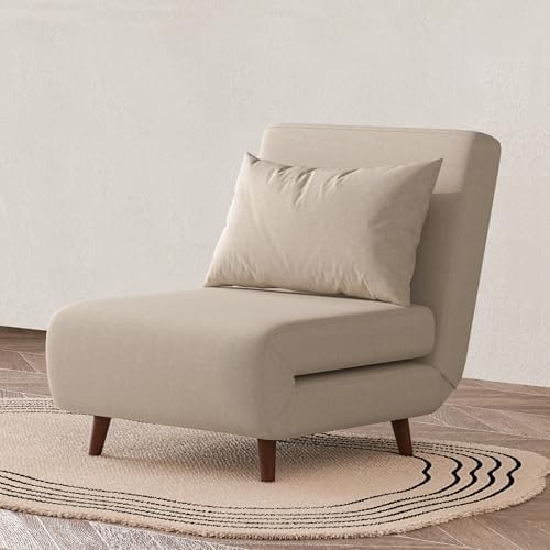 Convertible Sleeper Chair, 3 in 1 Folding Single Chair Sleep Turns into Bed by ArtdecoHome