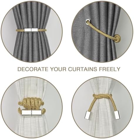 NICEEC 2 Pack Mini Magnetic Curtain Tiebacks Modern Simple Style Drape Tie - Image 5