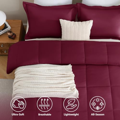 CozyLux King Size Comforter Set, 3-Piece Box-Stitched - Image 2