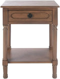 SAFAVIEH Home Collection Allura Brown 1-Drawer Bottom Shelf Accent Table ACC5718C, 19" W x 15.8" L x 26" H