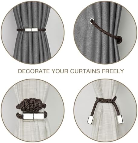 NICEEC 4 Pack Mini Magnetic Curtain Tiebacks Modern Simple Style Drape Tie - Image 5