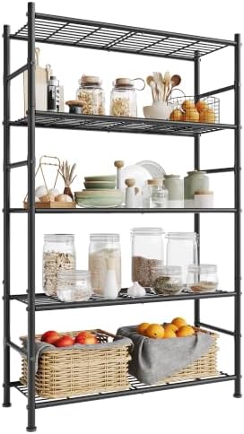 SONGMICS 5-Tier Storage Shelves, Adjustable Metal Wire Shelving Unit by SONGMICS